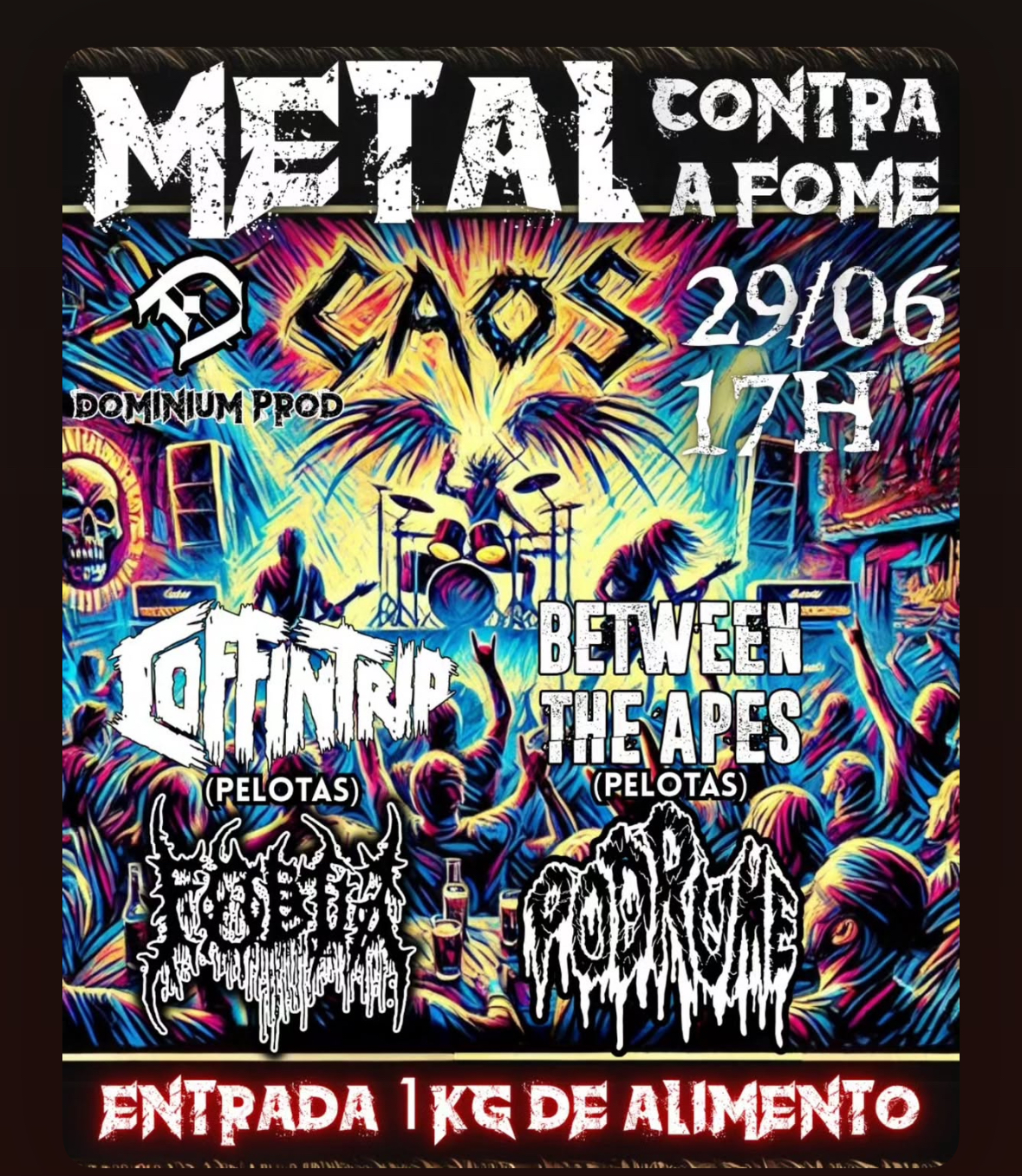 Metal Contra a Fome leva caos sonoro e solidariedade a Porto Alegre
