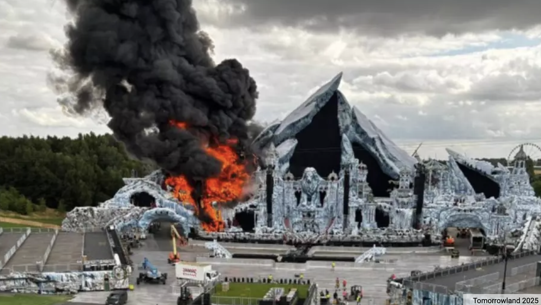 Incêndio atinge palco principal do Tomorrowland às vésperas da abertura na Bélgica