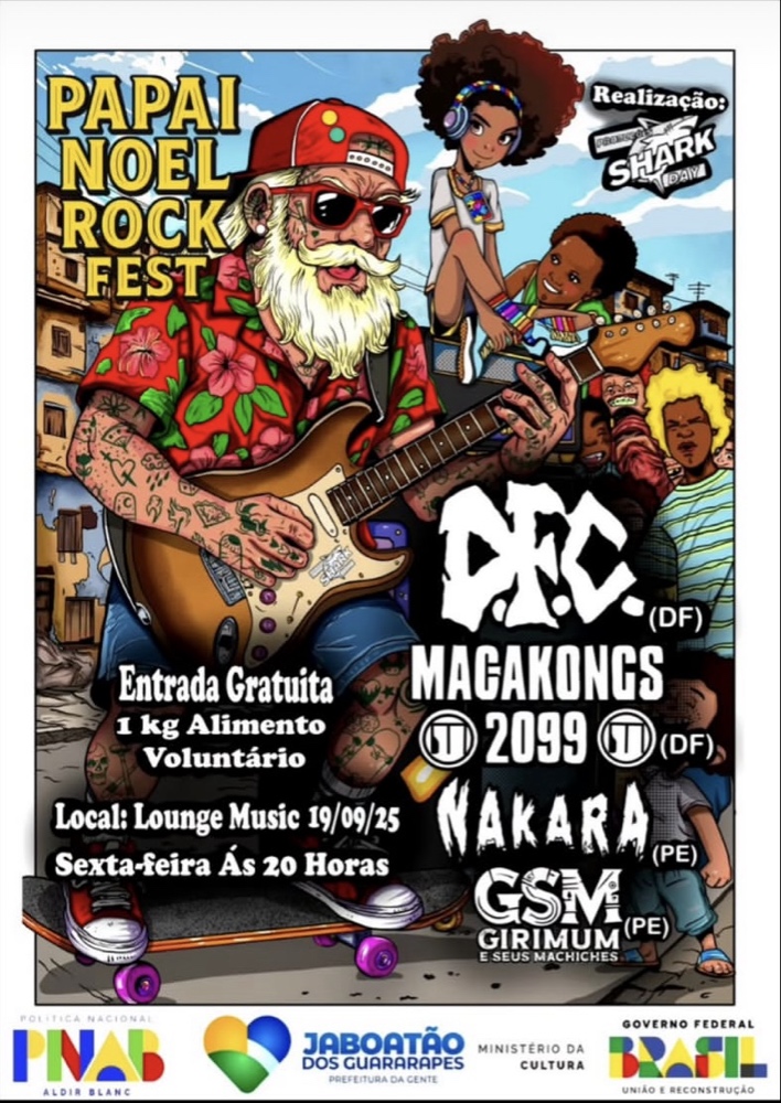 Papai Noel Rock Fest Une Cena de Brasília e Pernambuco em Evento Beneficente.