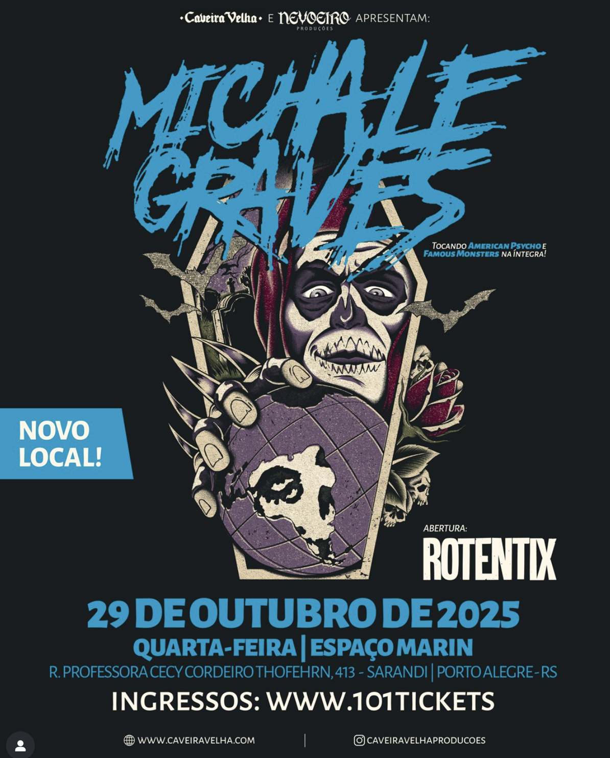MICHALE GRAVES EM PORTO ALEGRE: SHOW É TRANSFERIDO PARA O ESPAÇO MARIN