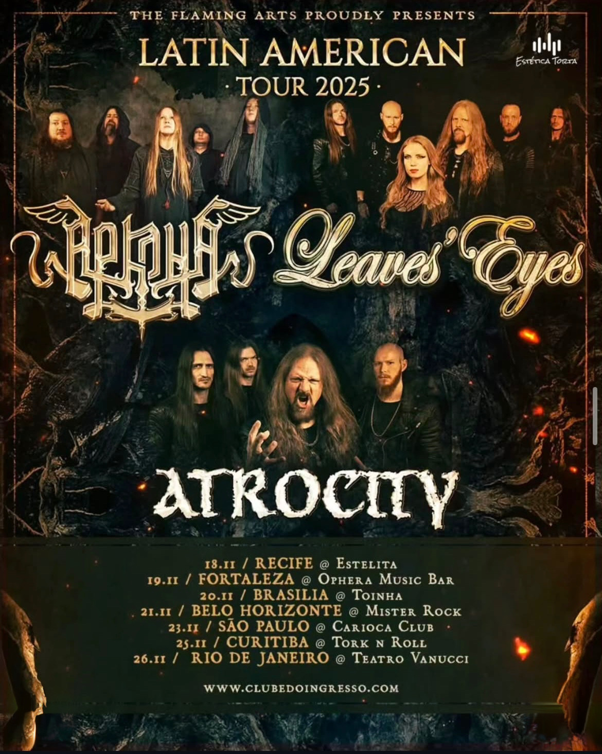 LATIN AMERICAN TOUR 2025: ARKONA, LEAVES’ EYES E ATROCITY PREPARAM UMA DESTRUIÇÃO SONORA NO BRASIL ENCERRANDO COM IMPACTO NO RIO DE JANEIRO.