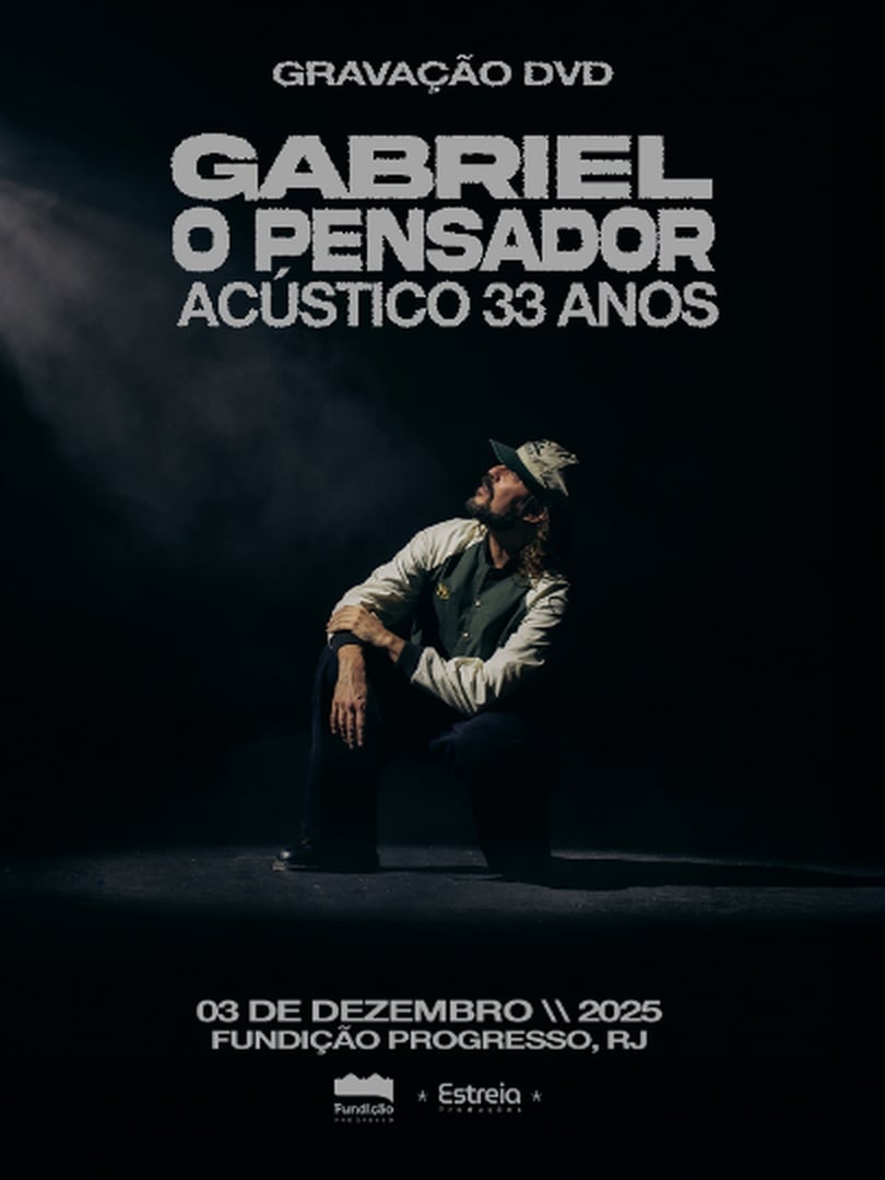 Gabriel o Pensador celebra 33 anos de carreira em grande estilo com show acústico na Fundição Progresso.