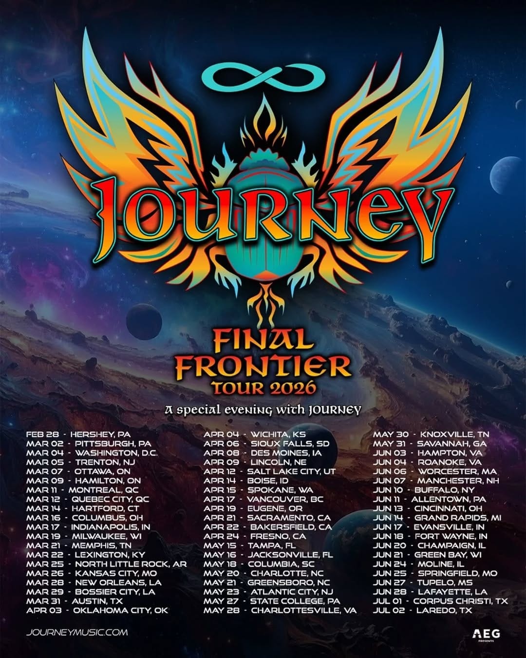 Journey anuncia turnê de despedida Final Frontier para 2026