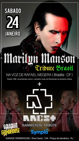 Marilyn Manson Tribute Brasil + Angst (Rammstein Tribute) levam o industrial ao limite no Garage Grindhouse