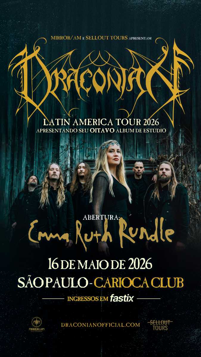 Draconian anuncia retorno ao Brasil em 2026: noite sombria no Carioca Club terá abertura de Emma Ruth Rundle