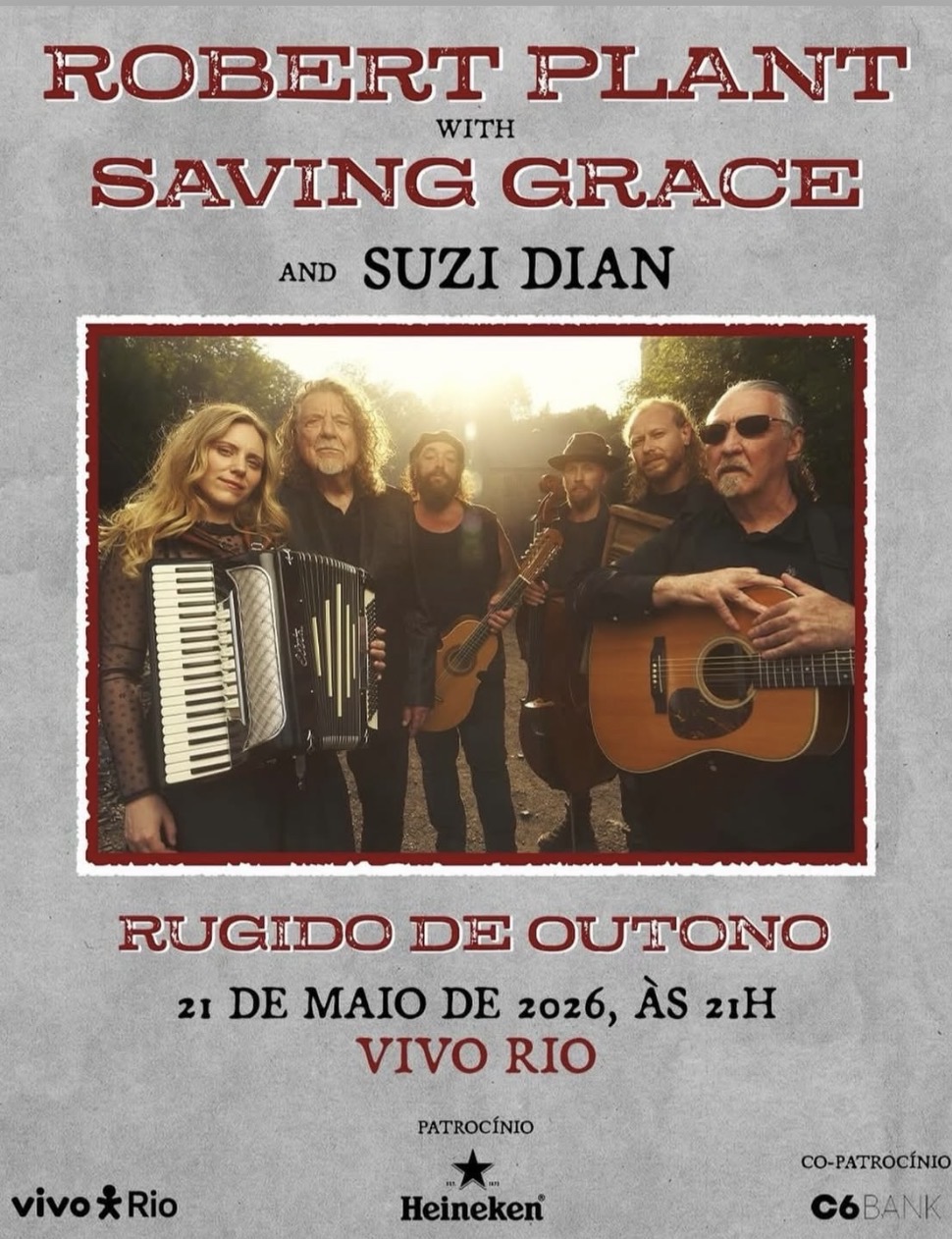 ROBERT PLANT ANUNCIA SHOW NO RIO DE JANEIRO COM A TURNÊ “RUGIDO DE OUTONO”