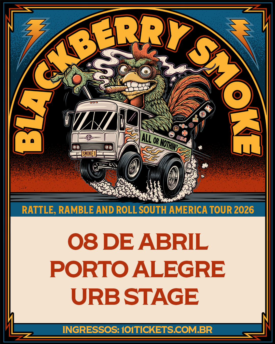 Blackberry Smoke confirma retorno a Porto Alegre em abril de 2026
