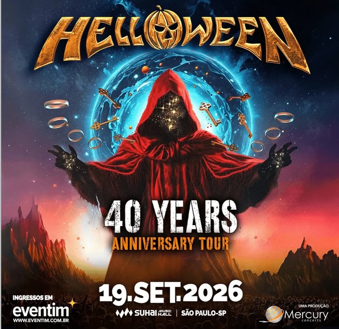 Helloween comemora quatro décadas de carreira em São Paulo, em 2026.