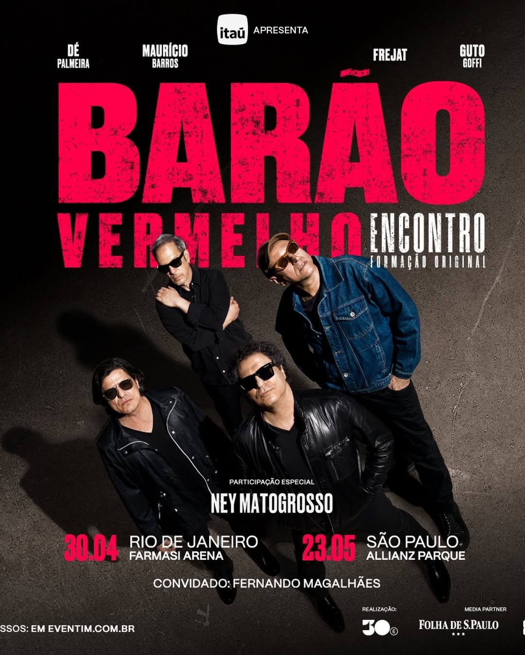 Barão Vermelho volta aos palcos com integrantes da formação original em shows históricos em São Paulo e no Rio de Janeiro.