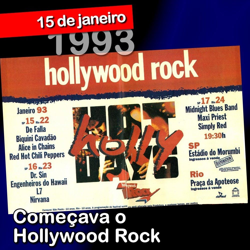 33 ANOS DO HOLLYWOOD ROCK EM SÃO PAULO – UM FESTIVAL HISTÓRICO QUE MARCOU UMA GERAÇÃO E AINDA ECOA NA MEMÓRIA DOS FÃS.