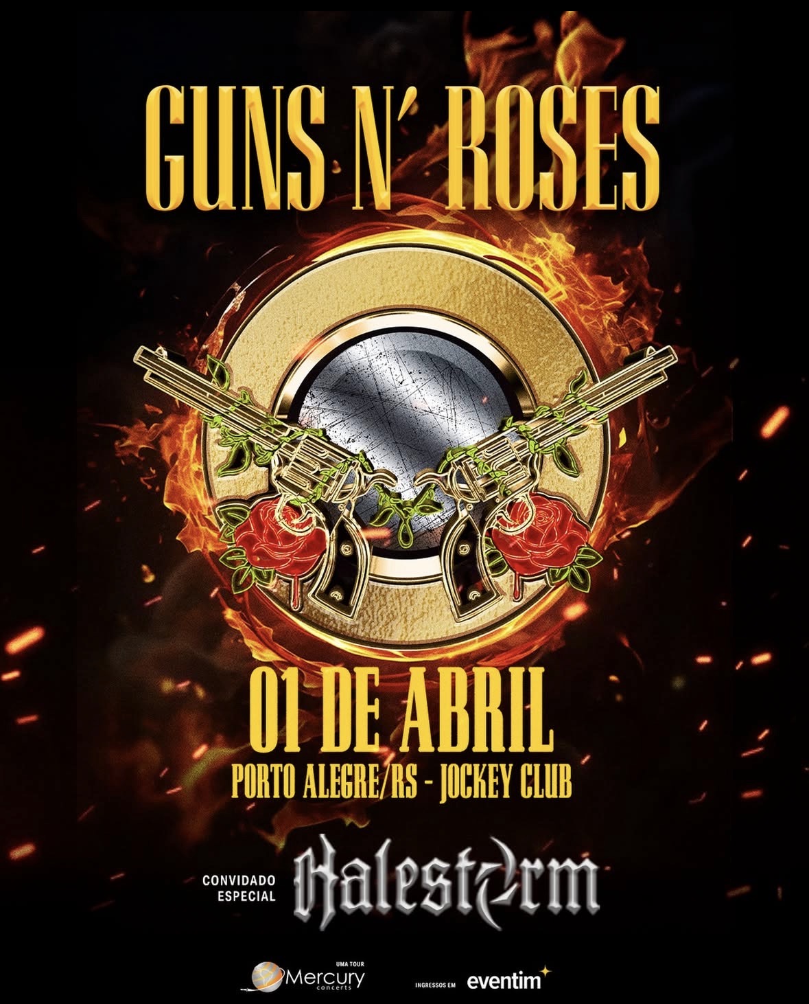 Guns N’ Roses confirma show em Porto Alegre em nova fase da turnê brasileira