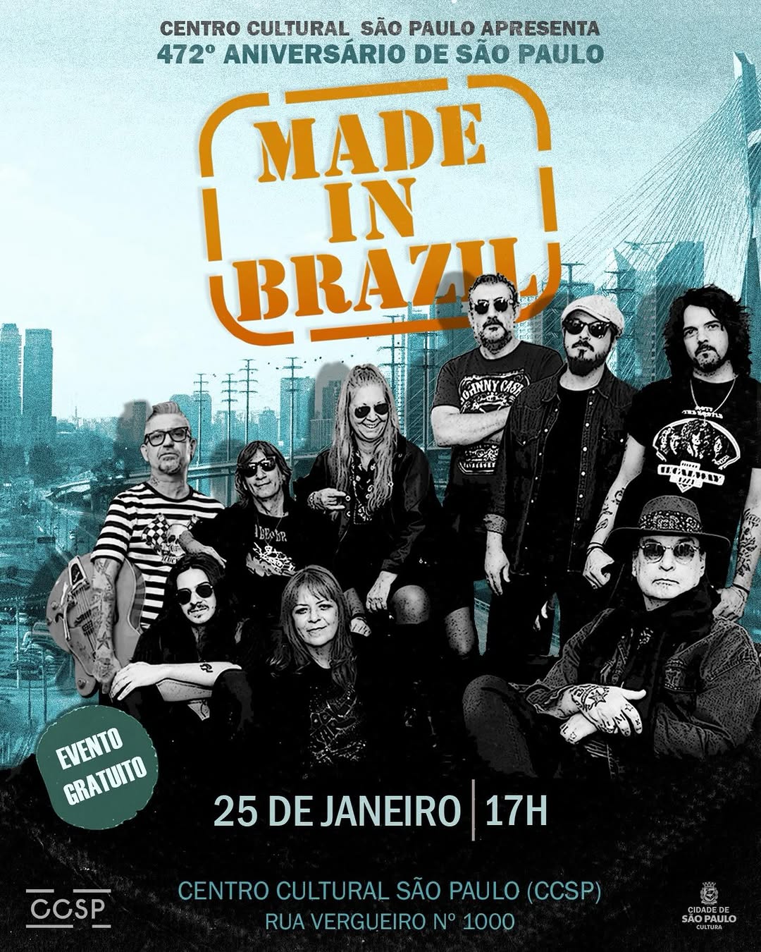 MADE IN BRAZIL PRESENTEIA SÃO PAULO COM SHOW GRATUITO NO ANIVERSÁRIO DA CIDADE