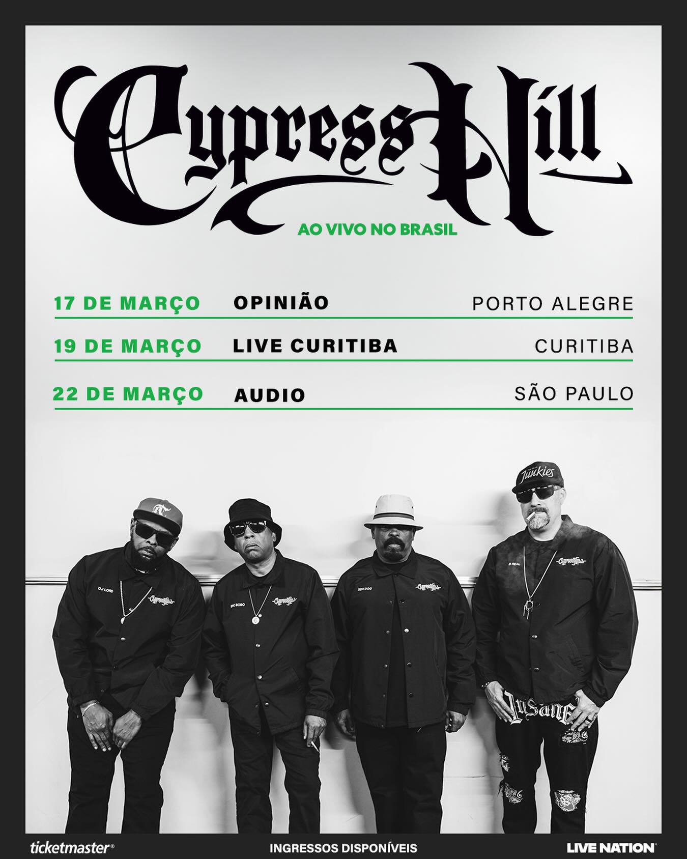 CYPRESS HILL CONFIRMA TRÊS SHOWS NO BRASIL EM MARÇO, COM PASSAGEM GARANTIDA POR SÃO PAULO