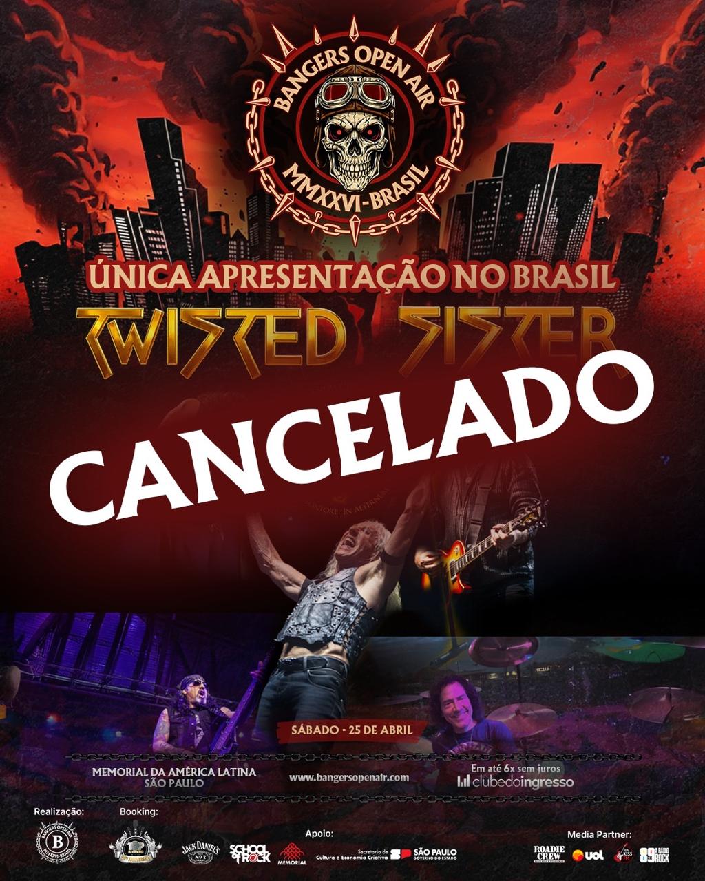 TWISTED SISTER CANCELA SUA APRESENTAÇÃO NO BANGERS OPEN AIR POR PROBLEMAS DE SAÚDE DO VOCALISTA