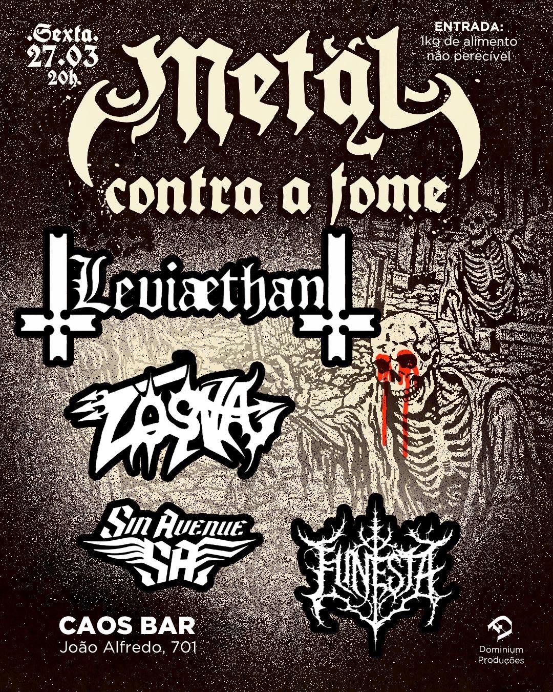 METAL CONTRA A FOME: SOLIDARIEDADE E PESO TOMAM CONTA DO CAOS BAR EM PORTO ALEGRE