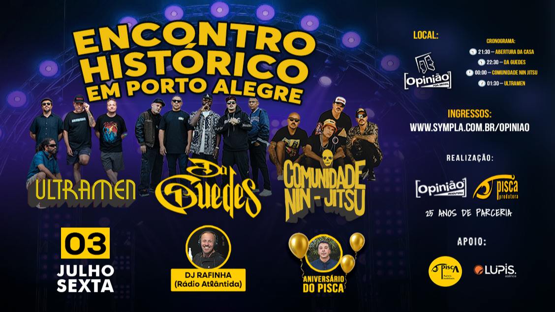 ENCONTRO HISTÓRICO EM PORTO ALEGRE REÚNE TRÊS FORÇAS DA MÚSICA GAÚCHA NO OPINIÃO