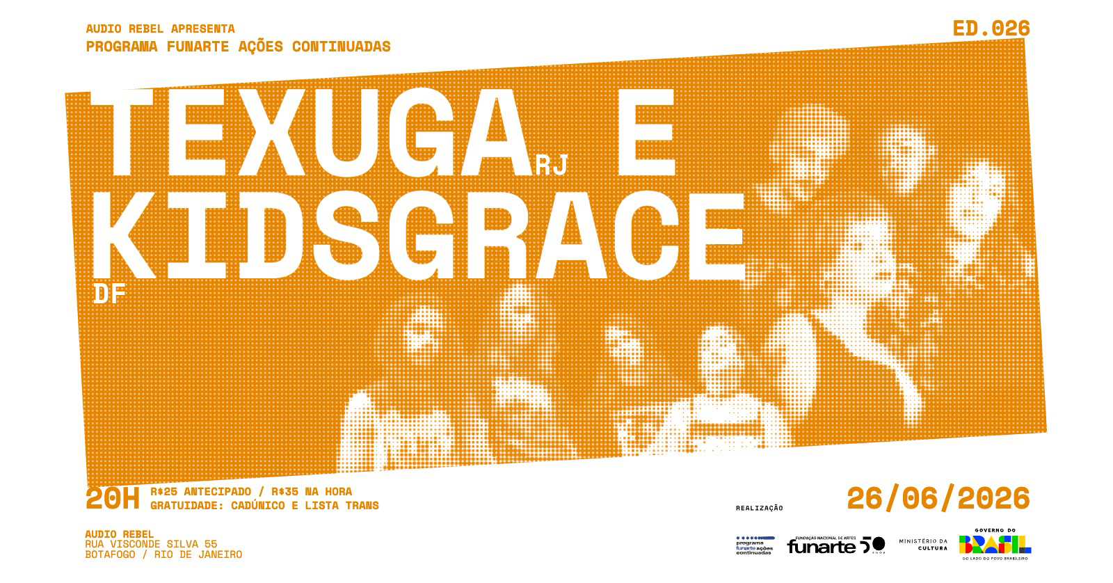 AUDIO REBEL RECEBE ENCONTRO ENTRE TEXUGA E KIDSGRACE EM MAIS UMA NOITE DEDICADA AO HARDCORE INDEPENDENTE. 