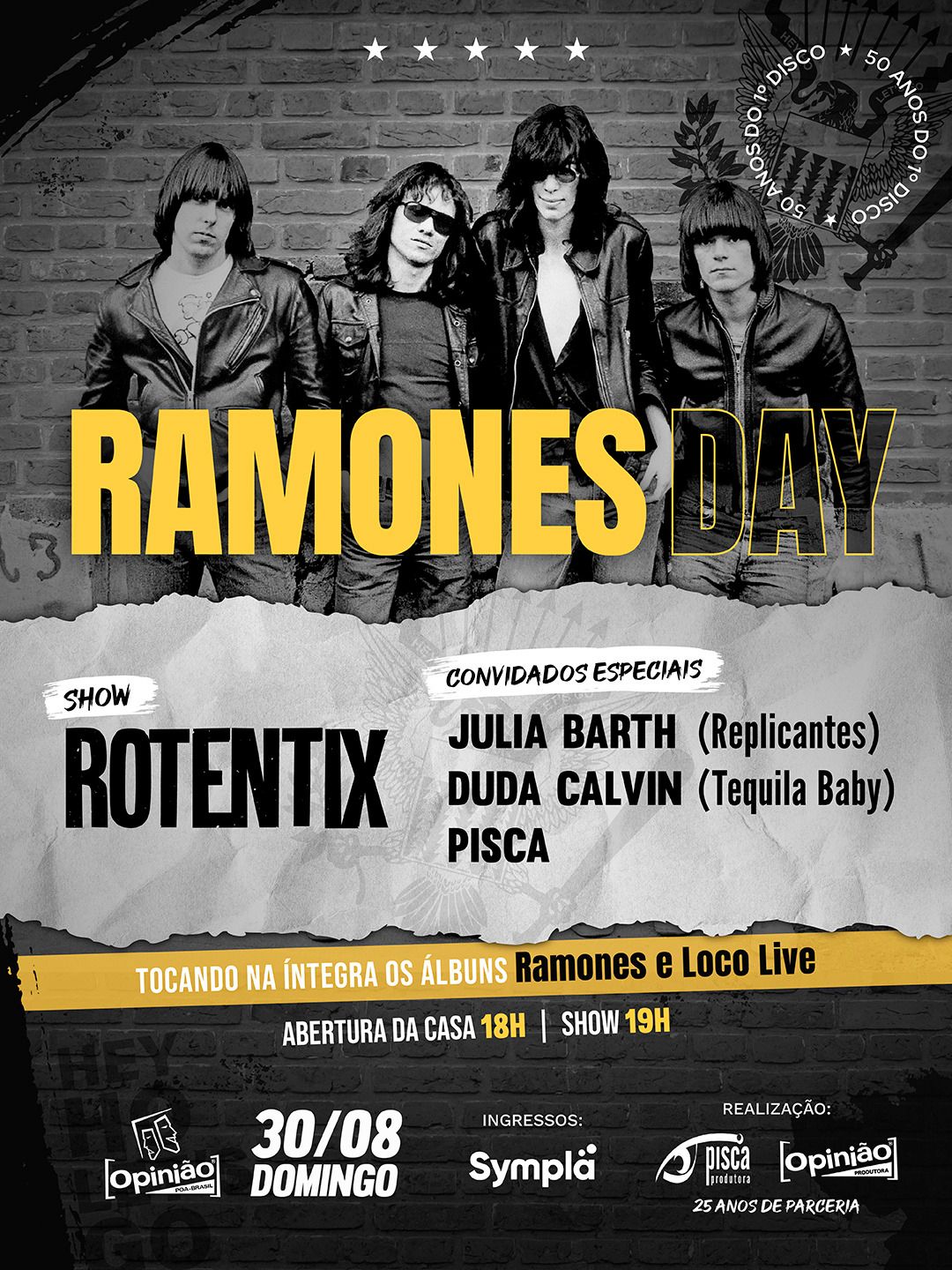 Hey ho, let’s go! Domingo (30/08) é dia de Ramones Day em Porto Alegre