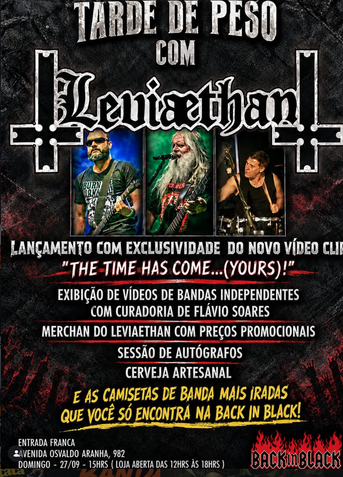 LEVIAETHAN LANÇA NOVO CLIPE “THE TIME HAS COME… (YOURS!)” EM EVENTO ESPECIAL EM PORTO ALEGRE