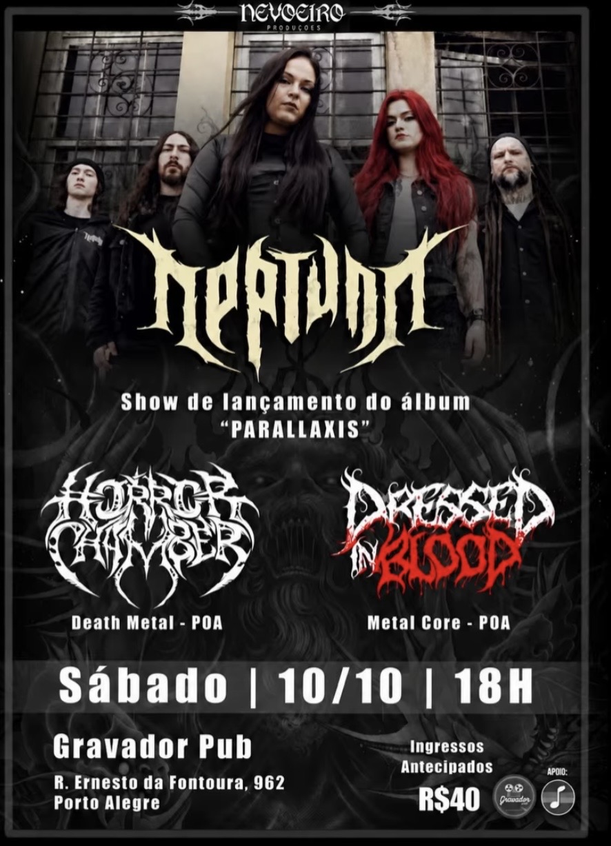 NEPTUNN LANÇA ÁLBUM DE ESTREIA “PARALLAXIS” NO GRAVADOR PUB, EM PORTO ALEGRE