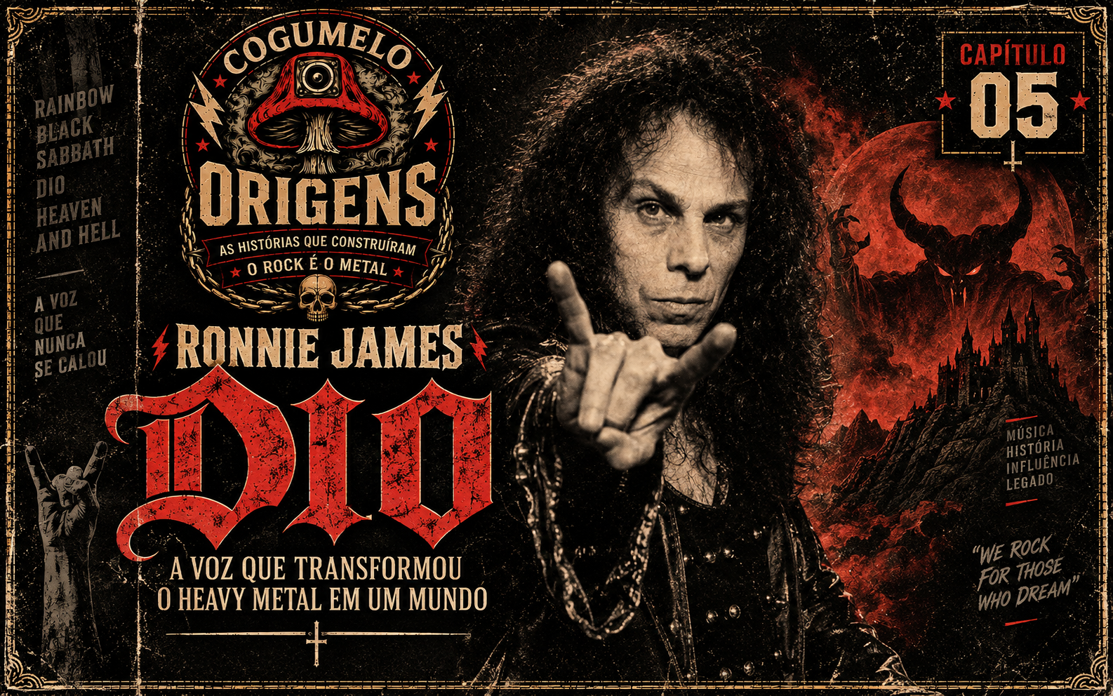 COGUMELO ORIGENS — EP. 05 | RONNIE JAMES DIO: A VOZ QUE TRANSFORMOU O HEAVY METAL EM UM MUNDO