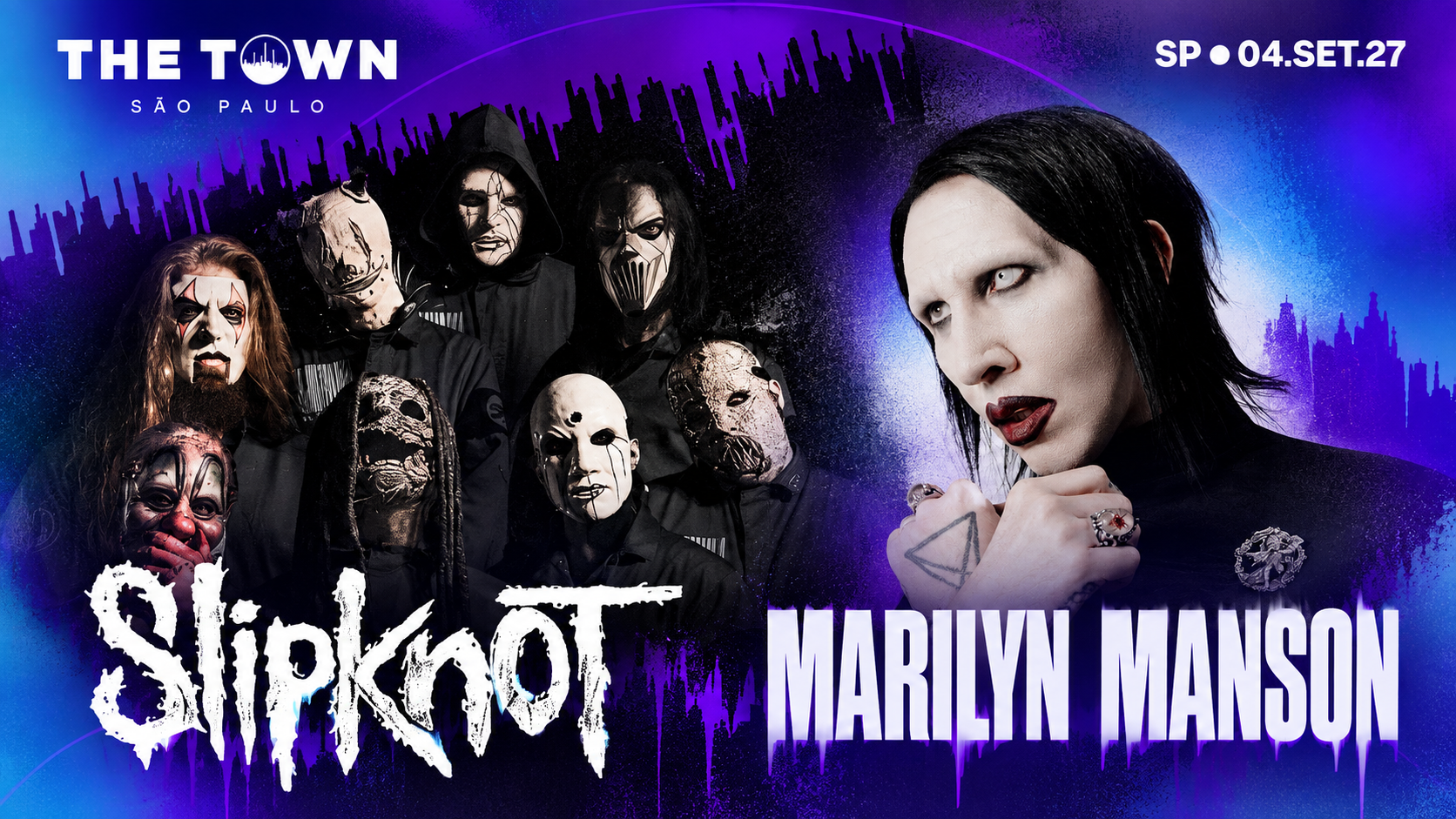 THE TOWN 2027 ABRE O JOGO PESADO: SLIPKNOT E MARILYN MANSON SÃO AS PRIMEIRAS ATRAÇÕES CONFIRMADAS