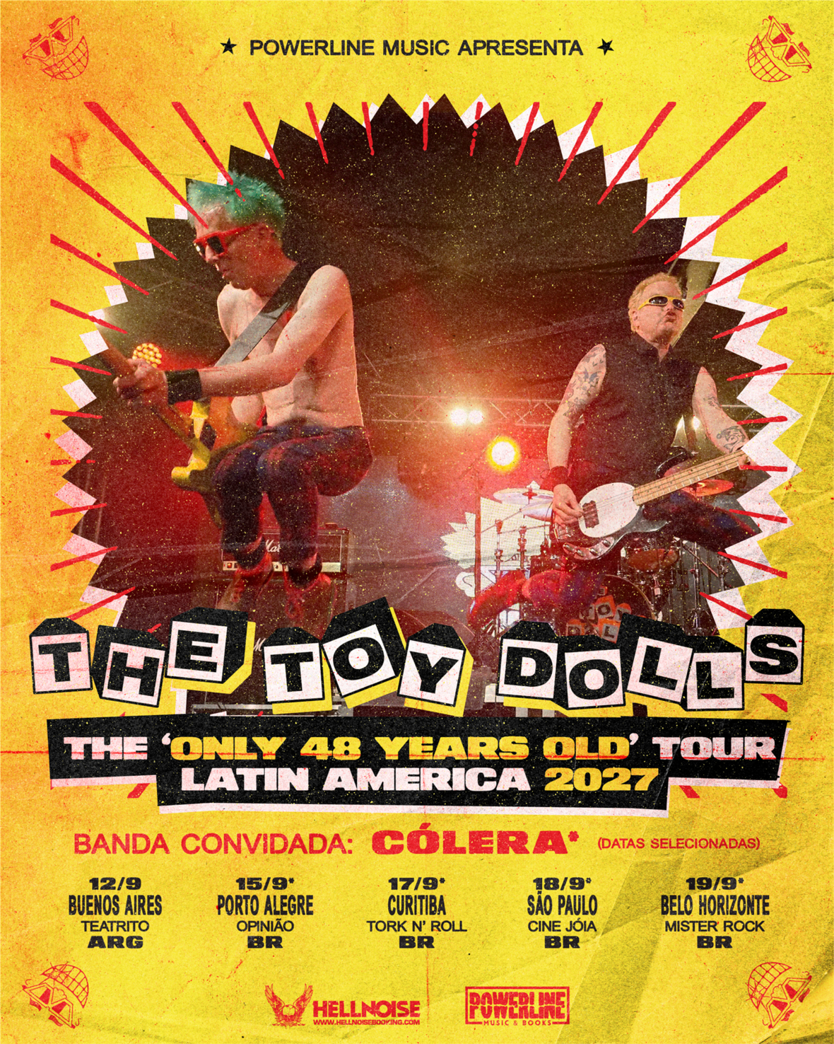 THE TOY DOLLS VOLTA AO BRASIL EM 2027 COM QUATRO SHOWS E CÓLERA COMO CONVIDADO